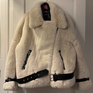 The Kooples Faux Fur Biker Jacket
